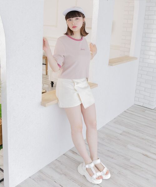 ems excite（エムズエキサイト）の「リンガー刺繍テレコCT（Tシャツ/カットソー・レディース・ピンク/ブルー/オフホワイト/グリーン系その他3・FREE）」の15枚目の写真