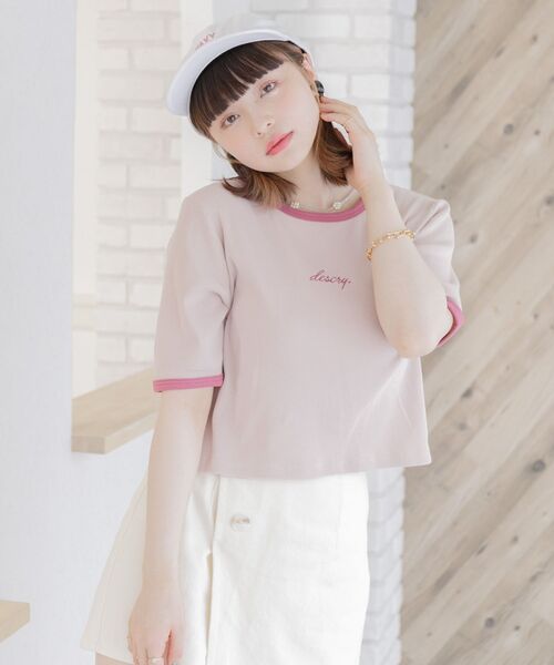 ems excite（エムズエキサイト）の「リンガー刺繍テレコCT（Tシャツ/カットソー・レディース・ピンク/ブルー/オフホワイト/グリーン系その他3・FREE）」の19枚目の写真