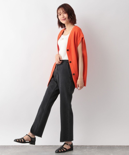 GLOBAL WORK(グローバルワーク)の「2WAYカノコ編みベスト/295807(ベスト・レディース・アイボリー/ブラック/グリーン/オレンジ・FREE)」の19枚目の写真