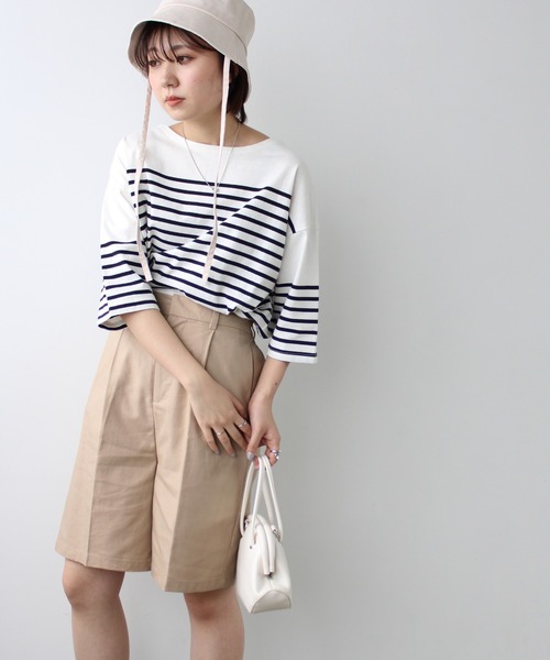 GeeRA（ジーラ）の「リネンライクハーフパンツ（その他パンツ・レディース・ブラック/ベージュ/アイボリー・MEDIUM）」の7枚目の写真