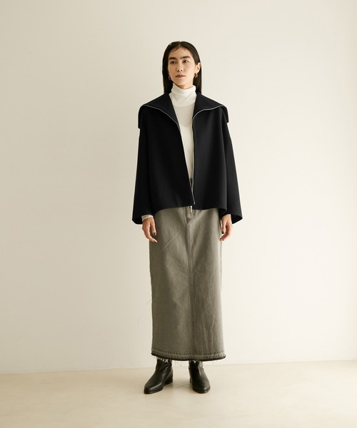 SALON adam et rope'（サロン アダム エ ロペ）の「WOOLLETジップショートコート（その他アウター・レディース・ブラック/ベージュ/カーキ・FREE）」の10枚目の写真