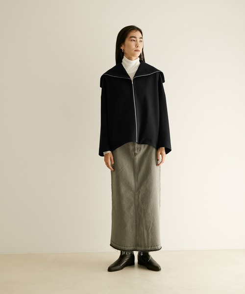 SALON adam et rope'（サロン アダム エ ロペ）の「WOOLLETジップショートコート（その他アウター・レディース・ブラック/ベージュ/カーキ・FREE）」の6枚目の写真