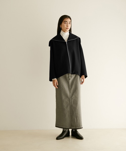 SALON adam et rope'（サロン アダム エ ロペ）の「WOOLLETジップショートコート（その他アウター・レディース・ブラック/ベージュ/カーキ・FREE）」の14枚目の写真