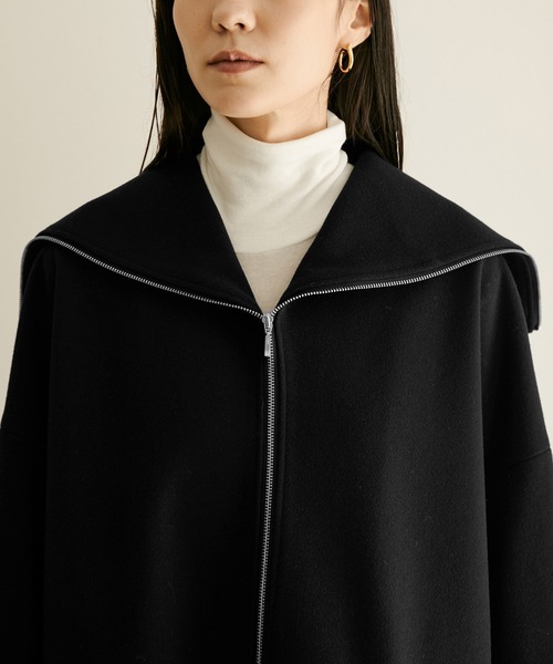 SALON adam et rope'（サロン アダム エ ロペ）の「WOOLLETジップショートコート（その他アウター・レディース・ブラック/ベージュ/カーキ・FREE）」の13枚目の写真