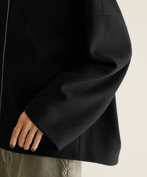 SALON adam et rope'（サロン アダム エ ロペ）の「WOOLLETジップショートコート（その他アウター・レディース・ブラック/ベージュ/カーキ・FREE）」の15枚目の写真