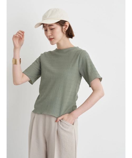 earth music&ecology(アースミュージックアンドエコロジー)の「シャーリングジャガードメロープルオーバー(Tシャツ/カットソー・レディース・オフホワイト/ブラック/ライトカーキ/ラベンダー・S/M)」の5枚目の写真