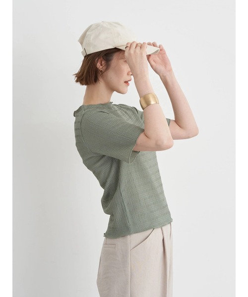 earth music&ecology(アースミュージックアンドエコロジー)の「シャーリングジャガードメロープルオーバー(Tシャツ/カットソー・レディース・オフホワイト/ブラック/ライトカーキ/ラベンダー・S/M)」の7枚目の写真