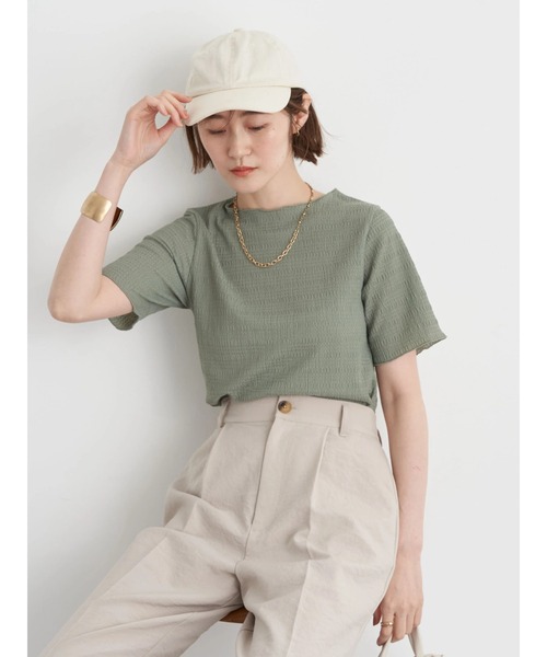 earth music&ecology(アースミュージックアンドエコロジー)の「シャーリングジャガードメロープルオーバー(Tシャツ/カットソー・レディース・オフホワイト/ブラック/ライトカーキ/ラベンダー・S/M)」の9枚目の写真