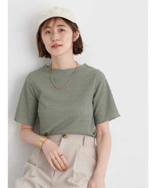 earth music&ecology(アースミュージックアンドエコロジー)の「シャーリングジャガードメロープルオーバー(Tシャツ/カットソー・レディース・オフホワイト/ブラック/ライトカーキ/ラベンダー・S/M)」の10枚目の写真