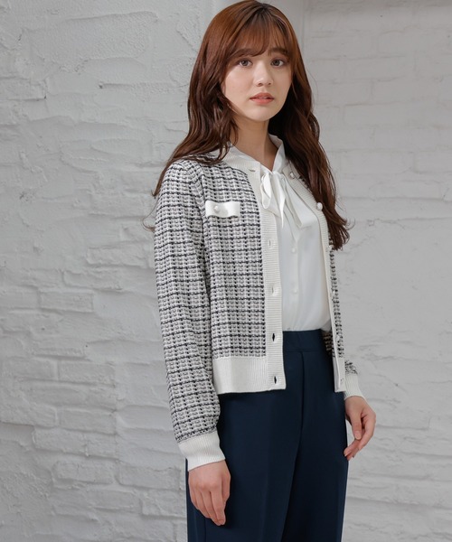 Honeys（ハニーズ）の「ツイード風カーデ（カーディガン/ボレロ）」 - WEAR