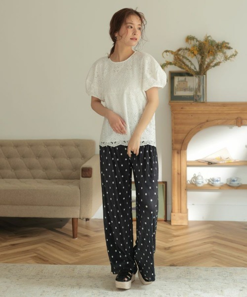 DONOBAN(ドノバン)の「コットンレーストップス(Tシャツ/カットソー・レディース・ホワイト・F)」の4枚目の写真