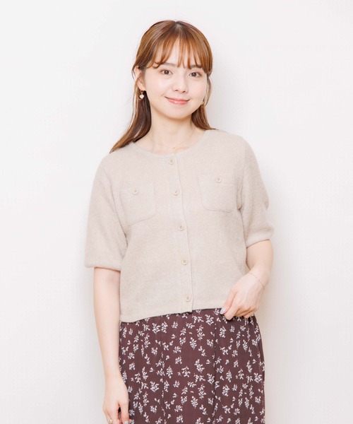 flower(フラワー)の「パフハーフトップ(ニット/セーター・レディース・アイボリー/ベージュ・FREE)」の11枚目の写真