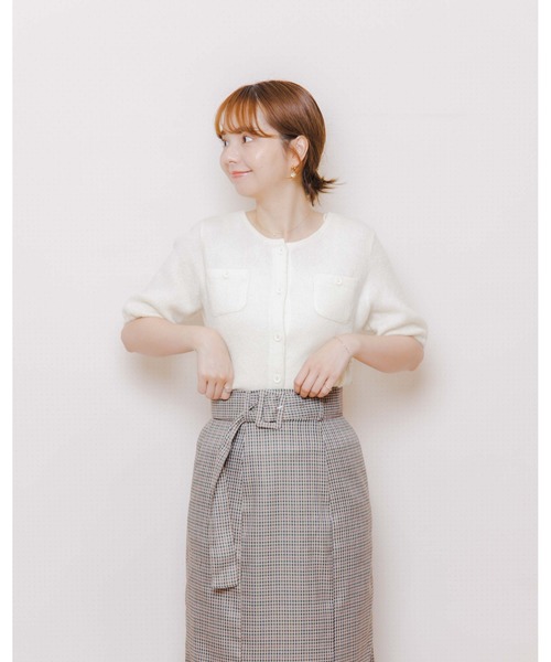 flower(フラワー)の「パフハーフトップ(ニット/セーター・レディース・アイボリー/ベージュ・FREE)」の19枚目の写真