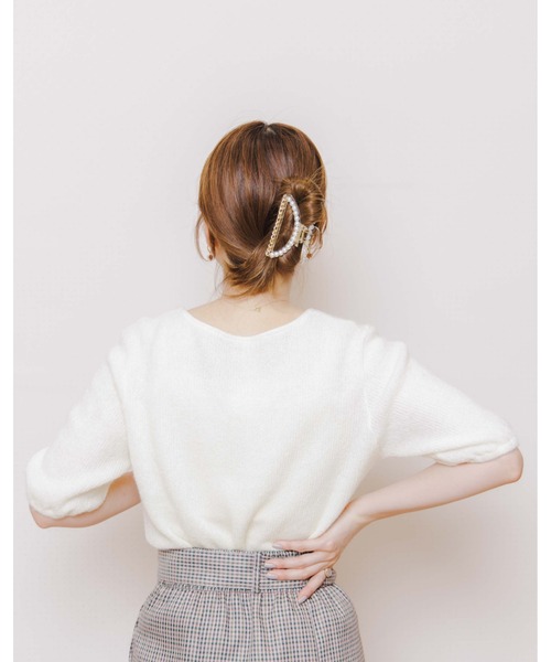 flower(フラワー)の「パフハーフトップ(ニット/セーター・レディース・アイボリー/ベージュ・FREE)」の22枚目の写真