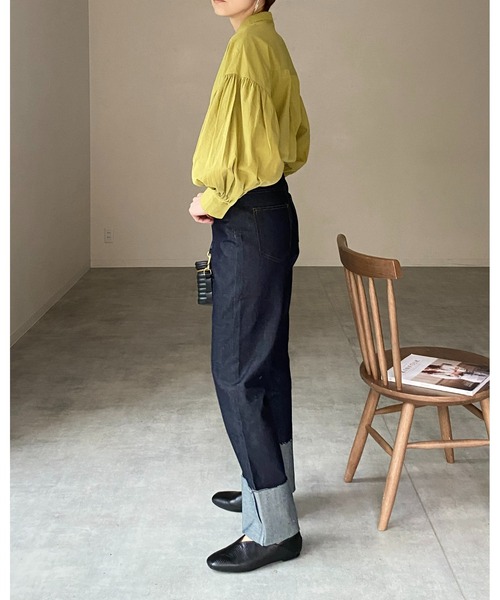 She's Closet（シーズクローゼット）の「バンドカラーボリュームスリーブギャザー長袖ブロードシャツブラウス（シャツ/ブラウス・レディース・ホワイト/ブラック/パープル/オリーブ/モカ/ブルー・FREE）」の17枚目の写真