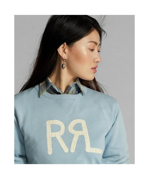 RRL(ダブル アール エル)の「ロゴ フレンチ テリー クルーネック スウェットシャツ(スウェット・レディース・ブルー・1/2/4/3)」の4枚目の写真