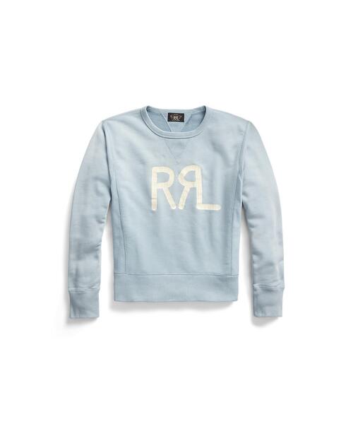 RRL(ダブル アール エル)の「ロゴ フレンチ テリー クルーネック スウェットシャツ(スウェット・レディース・ブルー・1/2/4/3)」の5枚目の写真
