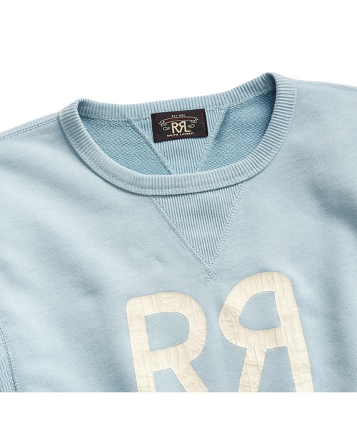 RRL(ダブル アール エル)の「ロゴ フレンチ テリー クルーネック スウェットシャツ(スウェット・レディース・ブルー・1/2/4/3)」の6枚目の写真