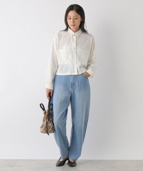 LEPSIM（レプシィム）の「ショートシャツ長袖　349273（シャツ/ブラウス・レディース・オフホワイト/カーキ・FREE）」の14枚目の写真