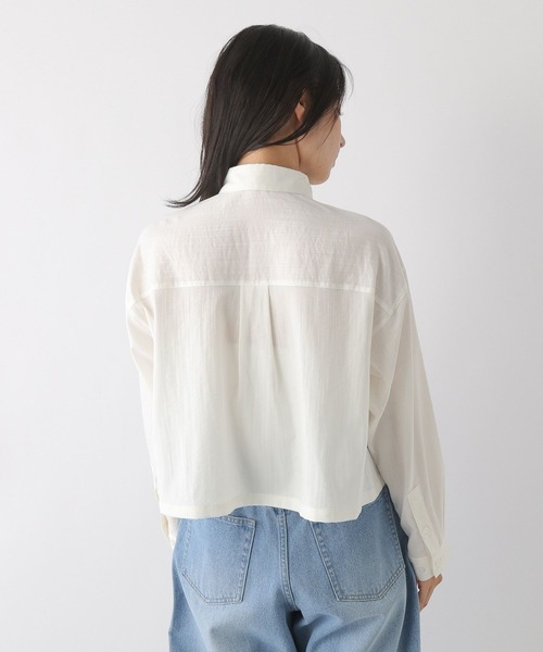 LEPSIM（レプシィム）の「ショートシャツ長袖　349273（シャツ/ブラウス・レディース・オフホワイト/カーキ・FREE）」の10枚目の写真