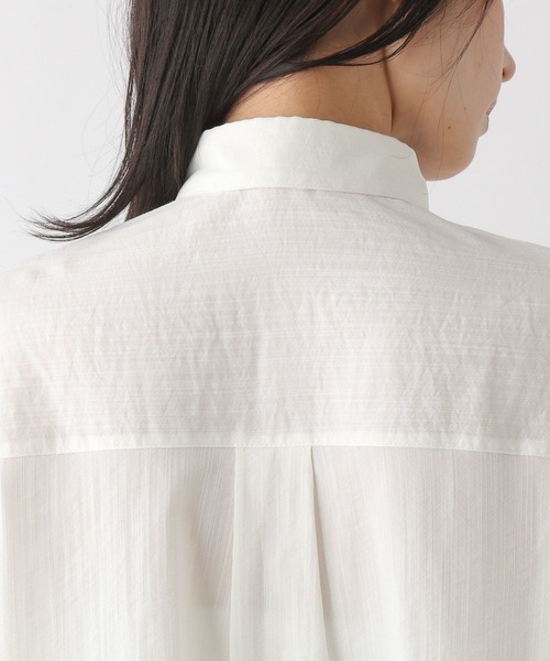 LEPSIM（レプシィム）の「ショートシャツ長袖　349273（シャツ/ブラウス・レディース・オフホワイト/カーキ・FREE）」の7枚目の写真