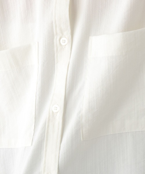 LEPSIM（レプシィム）の「ショートシャツ長袖　349273（シャツ/ブラウス・レディース・オフホワイト/カーキ・FREE）」の5枚目の写真