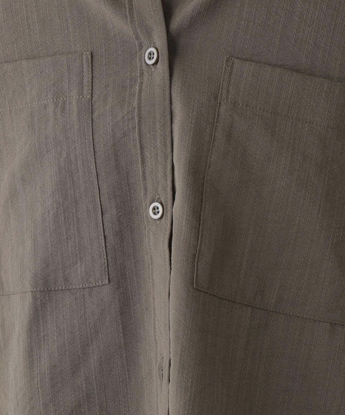 LEPSIM（レプシィム）の「ショートシャツ長袖　349273（シャツ/ブラウス・レディース・オフホワイト/カーキ・FREE）」の9枚目の写真