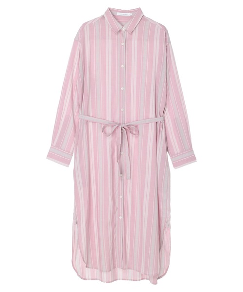 AMERICAN HOLIC（アメリカンホリック）の「ウエストリボンシャツワンピース（シャツワンピース・レディース・アイボリー/ピンク系その他/ホワイト系その他6/ブラウン・M/L）」の15枚目の写真