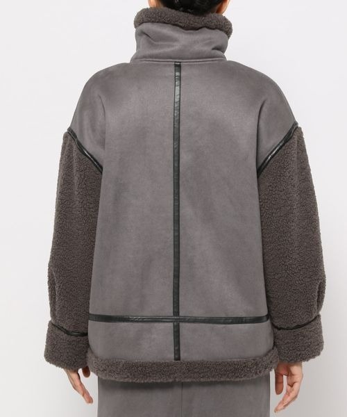 mysty woman（ミスティウーマン）の「ボア／ミドルブルゾン 157645（ブルゾン・レディース・ダークブラウン/アイボリー/モカ・FREE）」の12枚目の写真