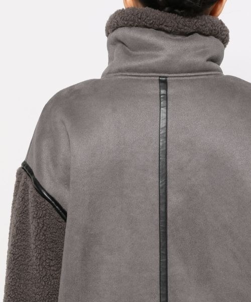 mysty woman（ミスティウーマン）の「ボア／ミドルブルゾン 157645（ブルゾン・レディース・ダークブラウン/アイボリー/モカ・FREE）」の13枚目の写真