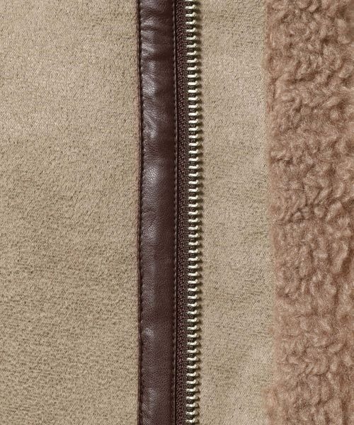 mysty woman（ミスティウーマン）の「ボア／ミドルブルゾン 157645（ブルゾン・レディース・ダークブラウン/アイボリー/モカ・FREE）」の21枚目の写真