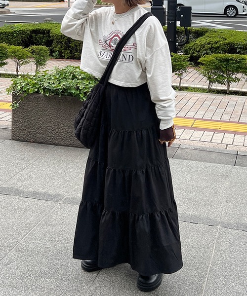 kutir（クティール）の「【新色追加】ティアードスカート（スカート・レディース・ブラック/ベージュ/ブラウン/カーキ/ブラック系その他/オフホワイト/ブルー/ブラウン系その他/ブラック系その他2・SMALL/MEDIUM/LARGE）」の22枚目の写真