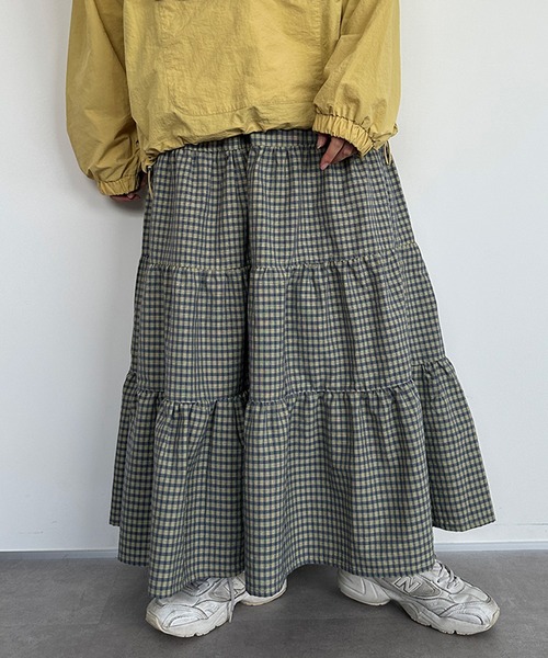 kutir（クティール）の「【新色追加】ティアードスカート（スカート・レディース・ブラック/ベージュ/ブラウン/カーキ/ブラック系その他/オフホワイト/ブルー/ブラウン系その他/ブラック系その他2・SMALL/MEDIUM/LARGE）」の14枚目の写真