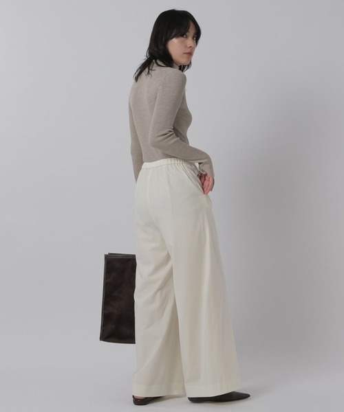 Chaos（カオス）の「Chaos(カオス)/ラビウールワイドパンツ（その他パンツ・レディース・ネイビー/オフホワイト/グレー系・38/36）」の4枚目の写真