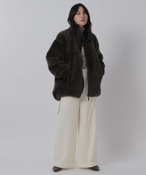 Chaos（カオス）の「Chaos(カオス)/ラビウールワイドパンツ（その他パンツ・レディース・ネイビー/オフホワイト/グレー系・38/36）」の9枚目の写真