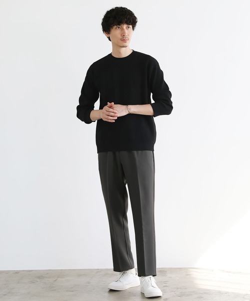 LIL VENDARS（リルヴェンダース）の「【洗える】4WAYストレッチウォッシャブルニット（ニット/セーター・メンズ・オフホワイト/ブラック/グレー/ブルーグレー/ベージュ/ネイビー/ベージュ系/グリーン/ブラウン/チャコールグレー・S/M/L/XL）」の13枚目の写真