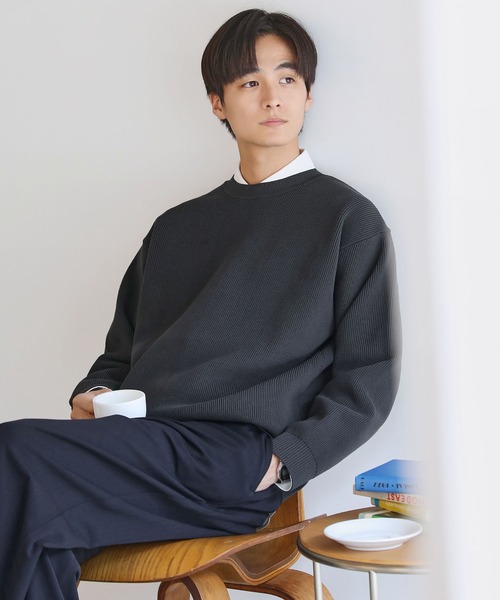 LIL VENDARS（リルヴェンダース）の「【洗える】4WAYストレッチウォッシャブルニット（ニット/セーター・メンズ・オフホワイト/ブラック/グレー/ブルーグレー/ベージュ/ネイビー/ベージュ系/グリーン/ブラウン/チャコールグレー・S/M/L/XL）」の20枚目の写真