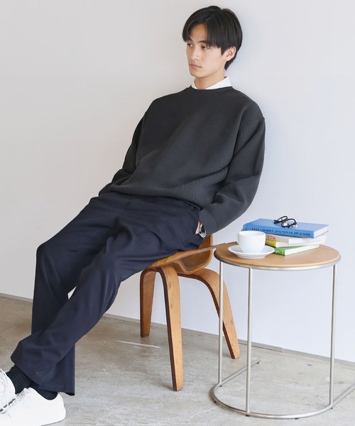 LIL VENDARS（リルヴェンダース）の「【洗える】4WAYストレッチウォッシャブルニット（ニット/セーター・メンズ・オフホワイト/ブラック/グレー/ブルーグレー/ベージュ/ネイビー/ベージュ系/グリーン/ブラウン/チャコールグレー・S/M/L/XL）」の21枚目の写真