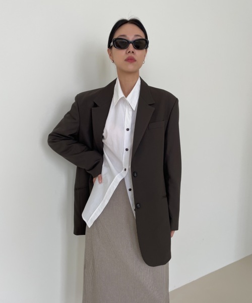 didot.showroom 　ステンカラー中綿レザーオーバージャケット didot.showroom ステンカラー中綿レザーオーバージャケット