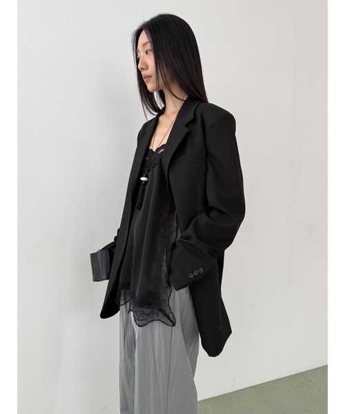 Didot.showroom(ディドット ショールーム)の「オーバーテーラードジャケット(テーラードジャケット・レディース・チャコール/カーキ/ブラック/ベージュ/グレー・FREE)」の7枚目の写真