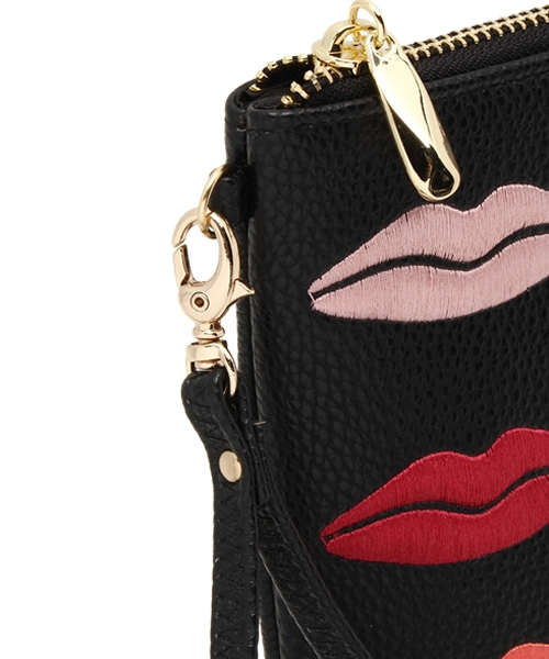 ROSE BUD（ローズバッド）の「【カタログ掲載】(LL ACCESSORIES)B1556N LIPS EMBROIDE CLUTCH BAG（クラッチバッグ・レディース・ホワイト/ブラック・ONE SIZE）」の7枚目の写真