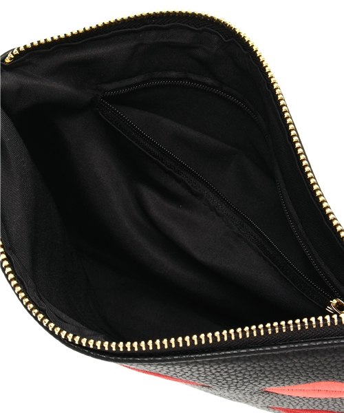 ROSE BUD（ローズバッド）の「【カタログ掲載】(LL ACCESSORIES)B1556N LIPS EMBROIDE CLUTCH BAG（クラッチバッグ・レディース・ホワイト/ブラック・ONE SIZE）」の6枚目の写真
