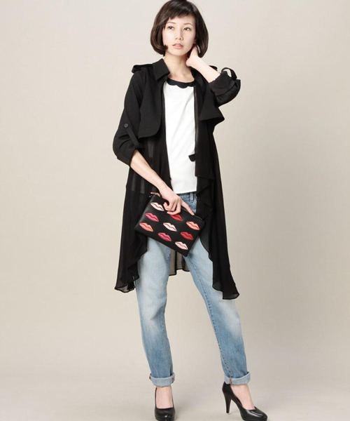 ROSE BUD（ローズバッド）の「【カタログ掲載】(LL ACCESSORIES)B1556N LIPS EMBROIDE CLUTCH BAG（クラッチバッグ・レディース・ホワイト/ブラック・ONE SIZE）」の11枚目の写真