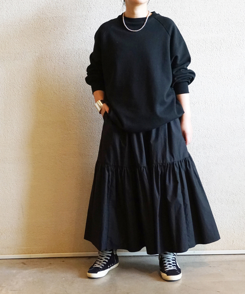 JOURNAL STANDARD LUXE(ジャーナルスタンダード ラックス)の「タイプライター キリカエギャザースカート(スカート・レディース・ブラック/ホワイト・FREE)」の3枚目の写真