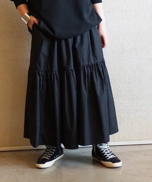 JOURNAL STANDARD LUXE(ジャーナルスタンダード ラックス)の「タイプライター キリカエギャザースカート(スカート・レディース・ブラック/ホワイト・FREE)」の7枚目の写真