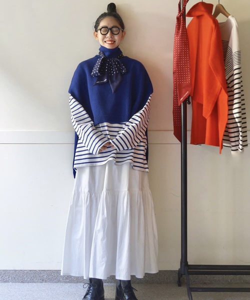 JOURNAL STANDARD LUXE(ジャーナルスタンダード ラックス)の「タイプライター キリカエギャザースカート(スカート・レディース・ブラック/ホワイト・FREE)」の11枚目の写真