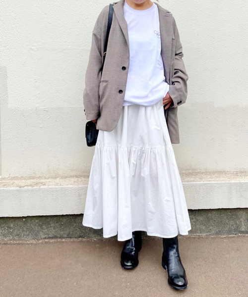 JOURNAL STANDARD LUXE(ジャーナルスタンダード ラックス)の「タイプライター キリカエギャザースカート(スカート・レディース・ブラック/ホワイト・FREE)」の14枚目の写真