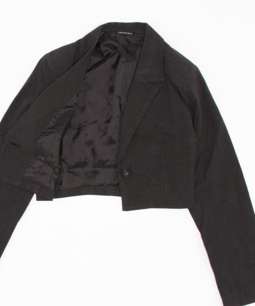 ANDGEEBEE（アンジービー）の「チェックショートジャケット（テーラードジャケット・レディース・ブラック・MEDIUM）」の11枚目の写真