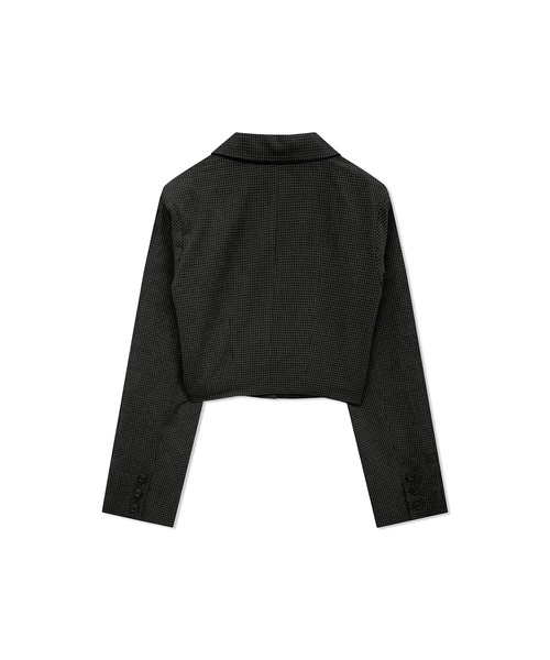 ANDGEEBEE（アンジービー）の「チェックショートジャケット（テーラードジャケット・レディース・ブラック・MEDIUM）」の8枚目の写真