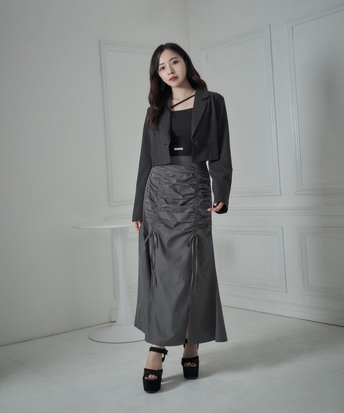 ANDGEEBEE（アンジービー）の「チェックショートジャケット（テーラードジャケット・レディース・ブラック・MEDIUM）」の14枚目の写真